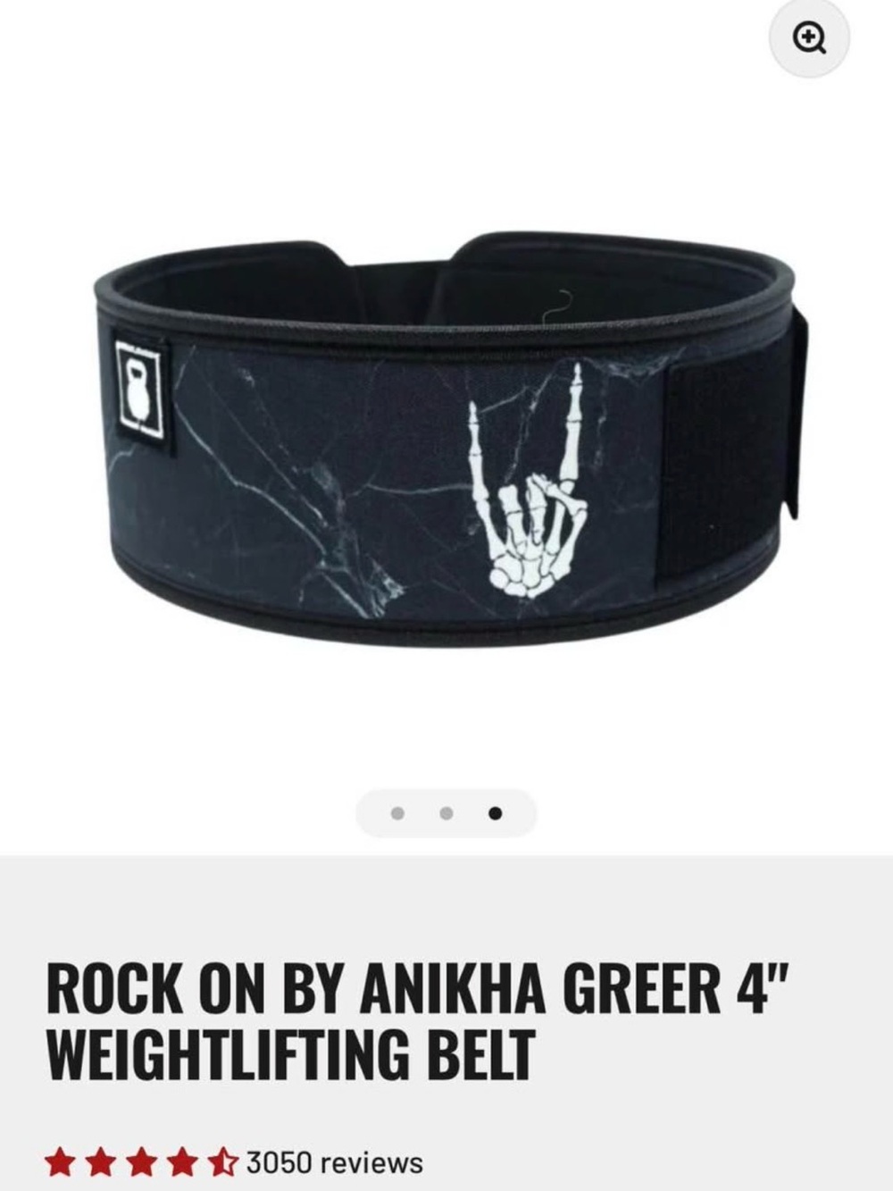 Anikha Greer Rock On 4" Black Weightlifting Belt